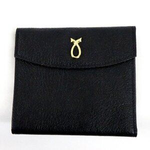Vintage St Thomas Wallet Black Pebbled Leather Genuine Cowhide Womens Billfold G